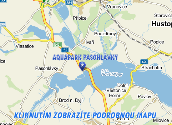 Mapa aquaparku Pasohlávky